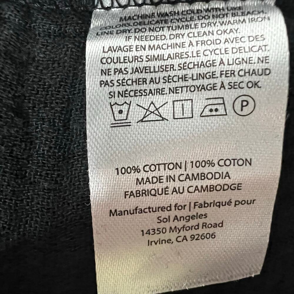 Sol Angeles Long Gauzy Maxi Dress Black M/L Swim Cover Tieback $128 NWT Flowy - Picture 13 of 13